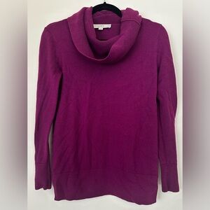 LOFT Rich Purple Cowl Neck Sweater